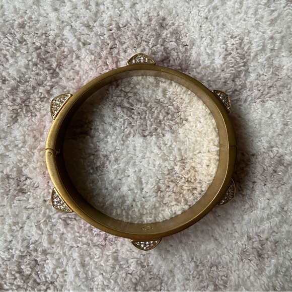 C. Wonder pink enamel cuff with rhinestone pyramid studs - Picture 3 of 4